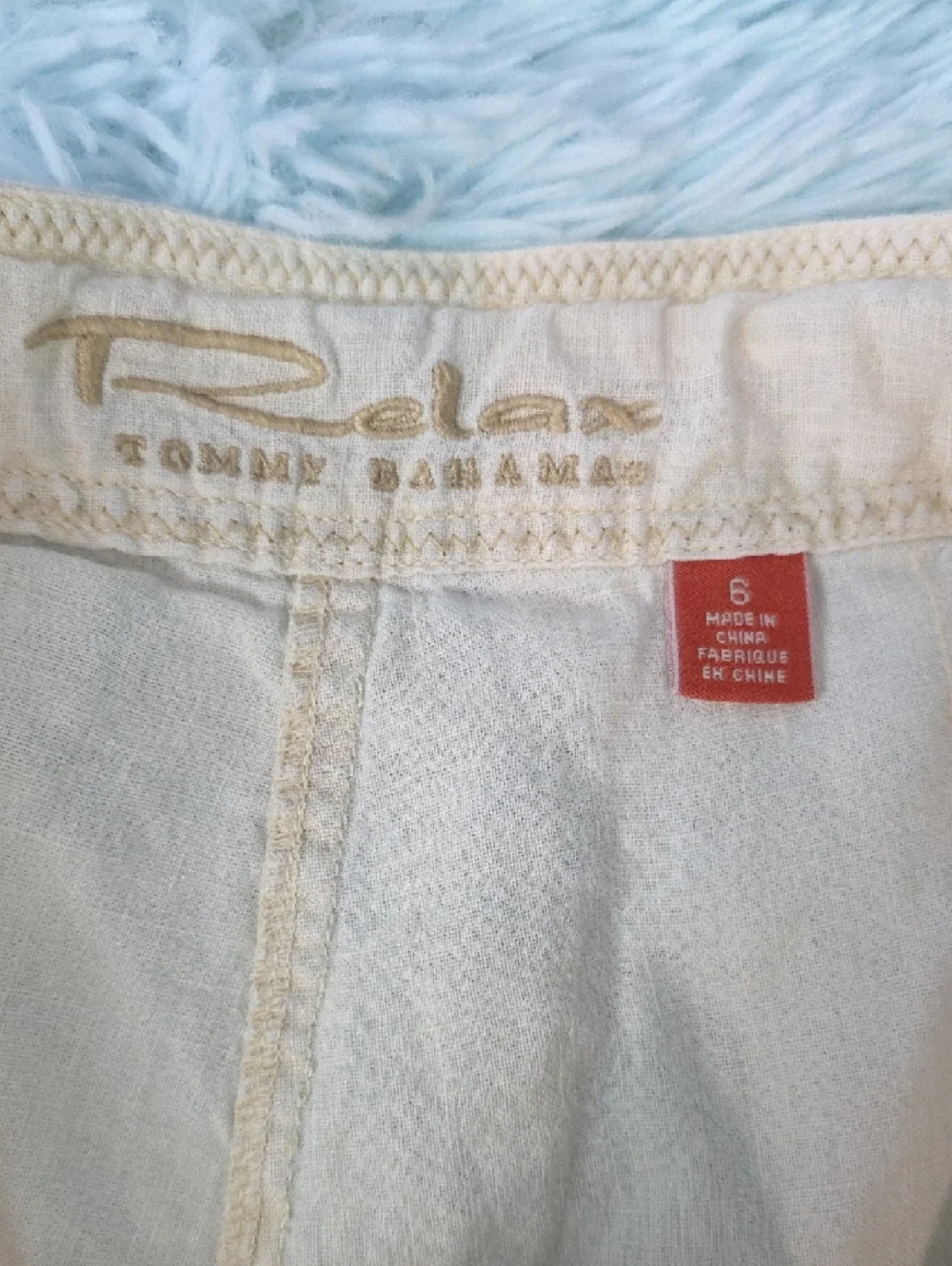 Tommy Bahama Relax Linen Drawstring Cargo Shorts Creamy Light‎ Yellow 6